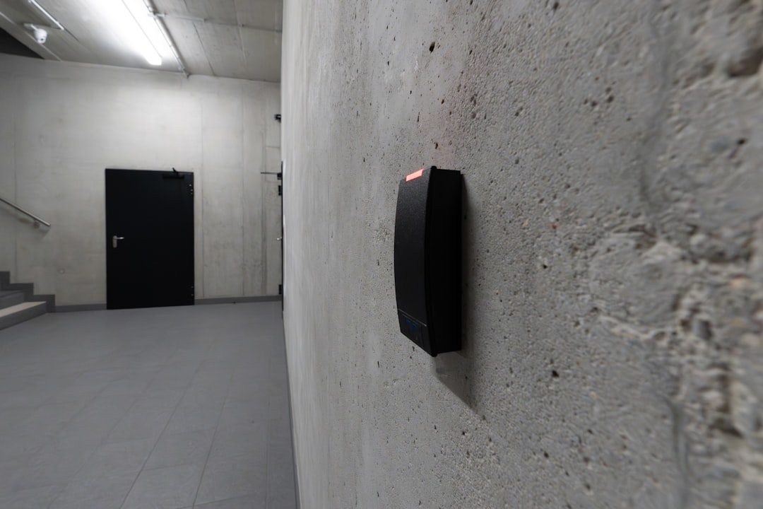 Access control reader beside a door